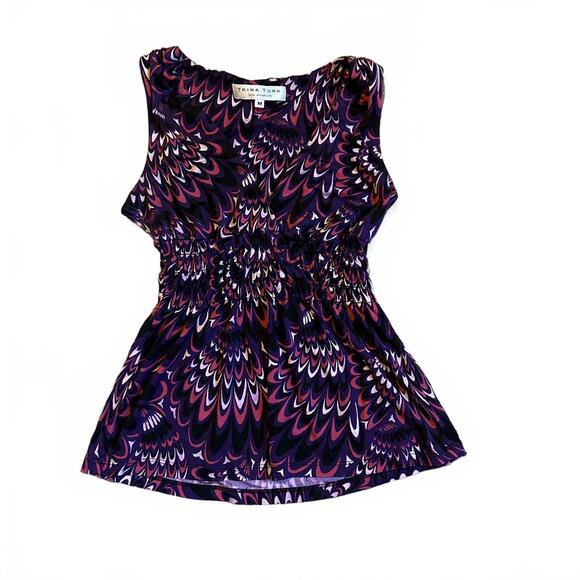 Women's Y2K Tank Top Medium with Purple Patterned - Picture 1 of 4